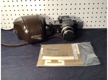 Good Condition Nikon F 35mm Film Camera With Mint Nicon Case And Nikor Lens With Manuals