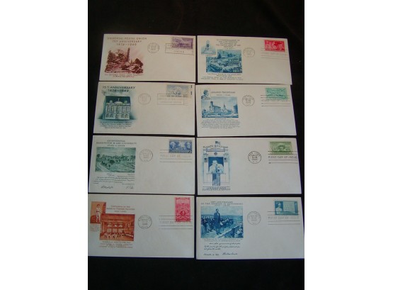 8 ANTIQUE / VINTAGE US POSTAL SERVICE, USPS, FIRST DAY COVERS - FDC's