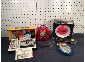 Misc Lot Of Items, Two Working Cameras Including One In Original Box, Elvis Slot Game, Etc.