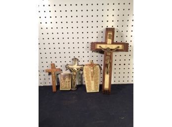 Lot Of 4 Jesus Statues And 1 Mini Bible
