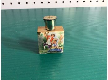 Small Unbranded Perfume Bottle, Victorian, Scenic Motif