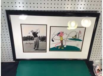 Golf Ben Hogan Signed Photo W/ Pink Panther Serigraph Cell & COA