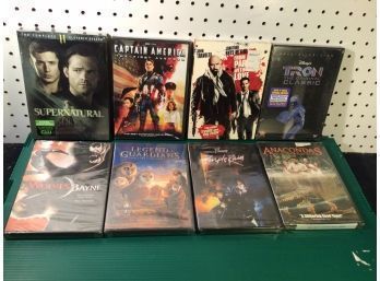New Sealed Dvd Lot Of 8 Captain America, Tron, Supernatural, Purple Rain