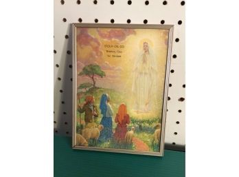 STOLFI OIL CO. - Advertising Religious Piece, Framed, Waterbury, CT.