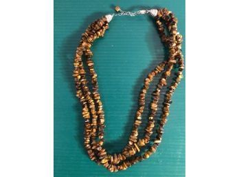 Real Stone - Tigers Eye Triple Strand Necklace