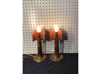 Two Antique Lights - MILITARY TRENCH ART LAMPS - Working Condition, Good Wiring