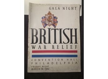 Program For Gala Night For British War Relief, C1941 58 Pgs.