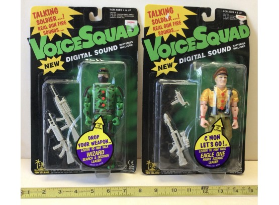 Two Vintage Mint In Box Voice Squad Soldier Figures, 1991