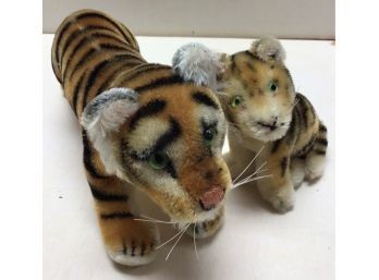 Lot Of 2 Vintage Stieff Tiger And Cub