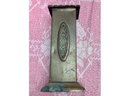 Antique 8.5 Inch Brass Vase, Arts & Crafts - Weighted Base