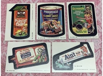 Topps - Wacky Packages Stickers, #175,197,162,186,193, Series 3, Circa 1980