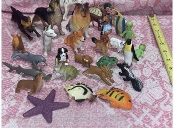Toy Animals Lot - Dogs, Fish, Aliens, Penguin, Etc.