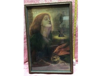 Antique Religious Print, Approximately 24 Inches High, Framed With Glass