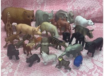 24 Assorted Animal Figures - Domesticated & Wild Animals