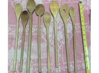 Wooden Spoon Lot #1, 8 Long Handled Stirring Spoons