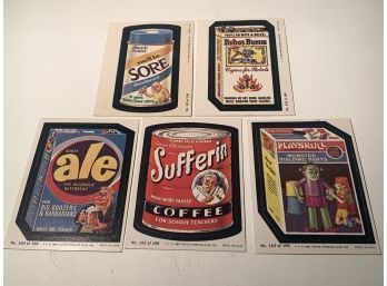 5 Wacky Packages Stickers, Circa 1980, Series 3, #164,192,163,183,165
