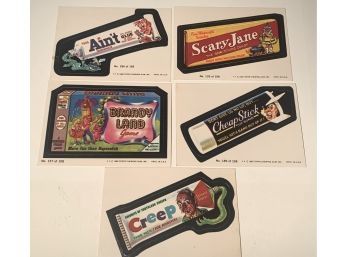 5 Wacky Packages Stickers, Circa 1980, Series 3, #1157,186,139,158,189