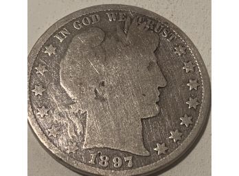 Antique U.S. Coin - 1897 Silver Half Dollar. Shipping Is Available