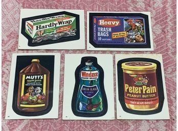 Topps - Wacky Packages Stickers, #73,70,65,69,65, Circa 1982