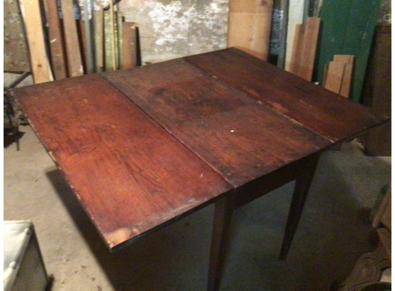 Antique 18th Century Country Pine Drop Leaf 3-board Fining Table