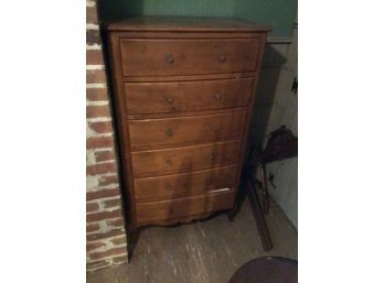 VINTAGE C1950s Solid Maple Tall Chest / Gentleman's Chest, 54' High, 6 Drawers