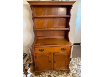 Cherry Hutch, 1 Piece, With Single Drawer, Cupboards Below, Plate Display Top