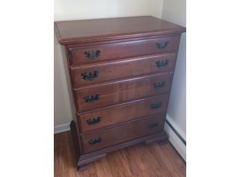 Nice Clean Cherry 5 Drawer Chest - Vintage, American Made