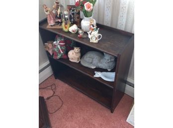 2 Shelf Bookcase In Solid Wood (Nick Nacks Not Included - They Are Listed Separately)
