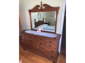 Solid Wood Cherry Ladies Chest With Mirror
