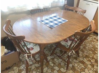 Kitchen Table And 6 Chairs, Cherry. Cherry Veneer Top On Table