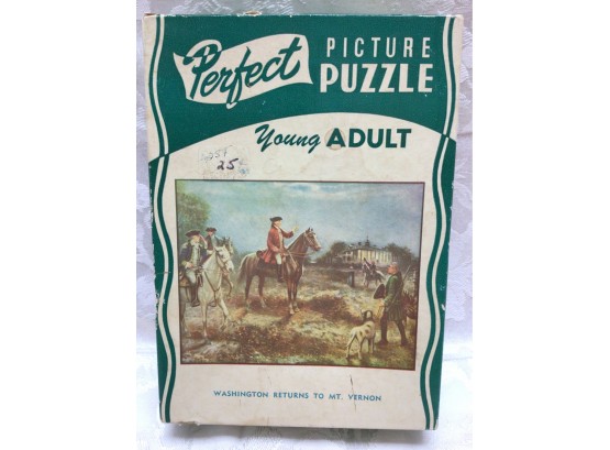 Antique Jigsaw Picture Puzzle - Washington Returns To Mt. Vernon, COMPLETE!!