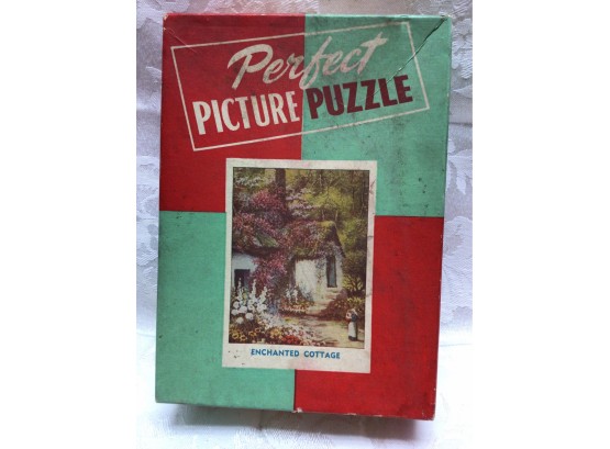 Antique Jigsaw Picture Puzzle - Enchanted Cottage, COMPLETE!!