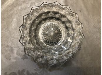 American Fostoria Pattern - 6 Fluted Glass Plates, 6' Diameter