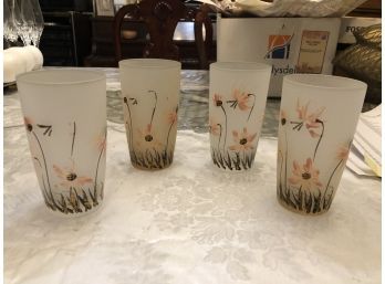 Set Of 4 Painted Drinking Glasses