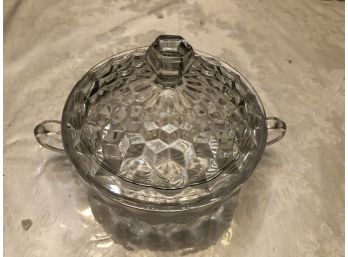 American Fostoria Pattern - Fluted Glass Covered Bowl
