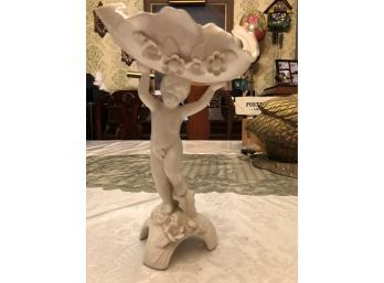 ARDALT Artware White Porcelain Statue & Bowl W/ Boy