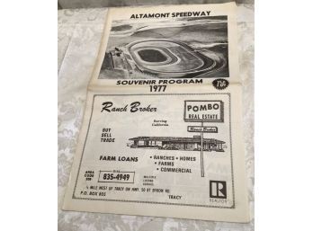Vintage Altamont Speedway Souvenir Program - 1977