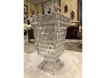 American Fostoria Pattern - 1 Fluted Glass Rectangular Vase