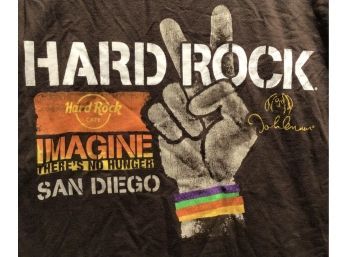 T-Shirt - Hard Rock - Imagine Theres No Hunger - Size Large