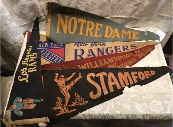 Football Flags - Lot Of 5
