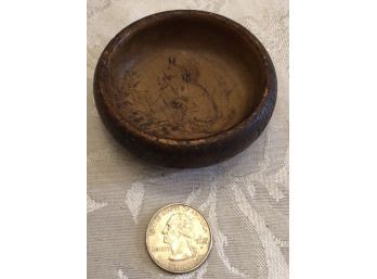 Small Wooden Bowl With Carvings