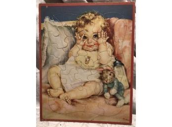 Antique Jigsaw Puzzle Of Baby