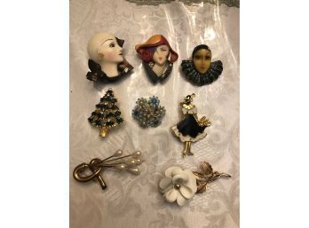 8 Brooches, Pins Collection - Shippable.