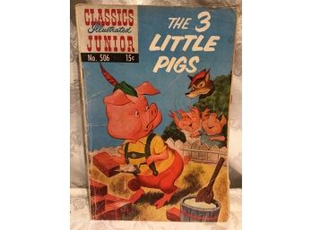Antique - Classic Illustrated Junior Nursery Rhyme Comic Book - The 3 Little Pigs