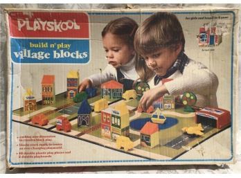 Vintage Playschool Village Blocks