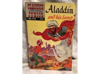 Antique - Classic Illustrated Junior Nursery Rhyme Comic Book - Aladdin And His Lamp