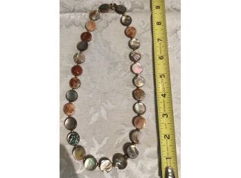 Iridescent Round Stone Necklace