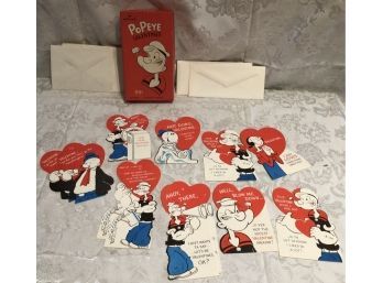 Vintage Popeye Valentines Cards And Envelopes