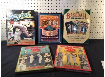 Lot Of 5 Baseball Books - MLB Pictorial Tributes, All Hardcover, Good Condition