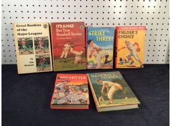 Six Vintage Baseball Books, From Late 50s Early 60s In Like New Condition